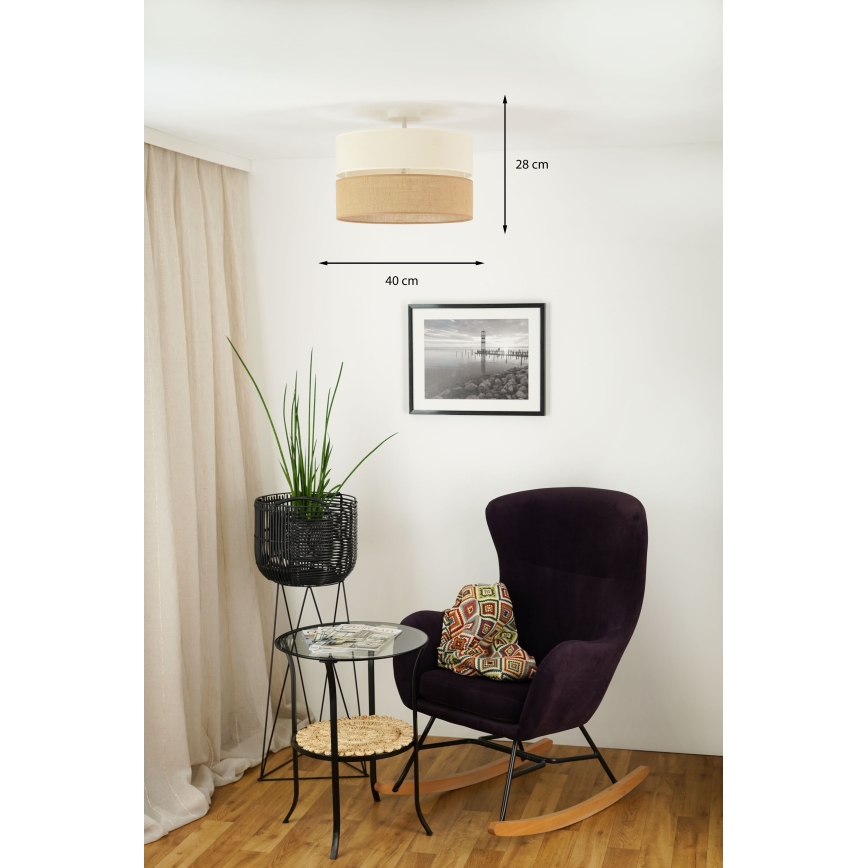 Brilagi - Surface-mounted chandelier ROYAL YUTE 1xE27/15W/230V d. 40 cm beige/creamy