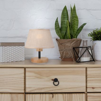 Brilagi - Table lamp ANTHONY 1xE27/60W/230V oak/beige