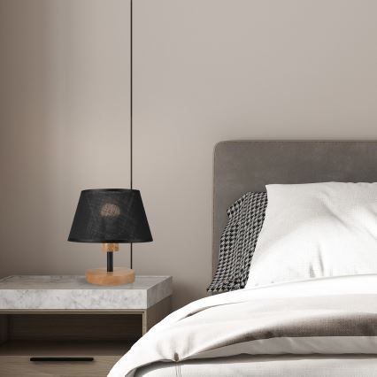 Brilagi - Table lamp ANTHONY 1xE27/60W/230V oak/black