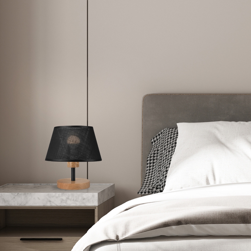 Brilagi - Table lamp ANTHONY 1xE27/60W/230V oak/black