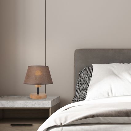Brilagi - Table lamp ANTHONY 1xE27/60W/230V oak/brown