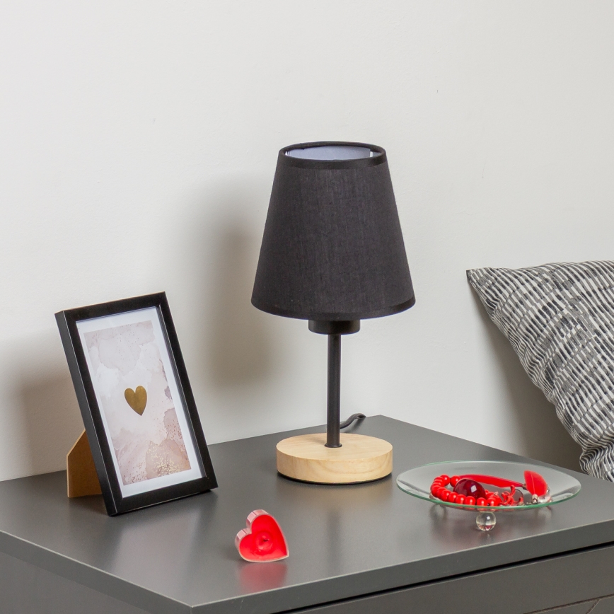 Brilagi - Table lamp NUBILA WOOD 1xE27/25W/230V oak/black