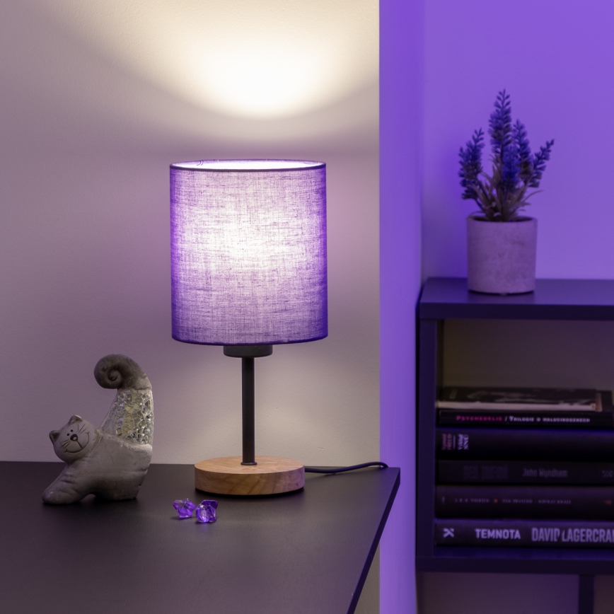 Brilagi - Table lamp NUBILA WOOD 1xE27/25W/230V oak/black