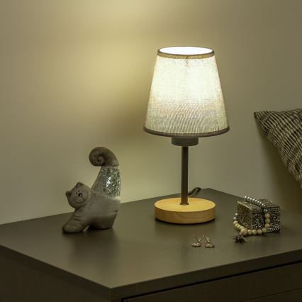 Brilagi - Table lamp NUBILA WOOD 1xE27/25W/230V oak/black