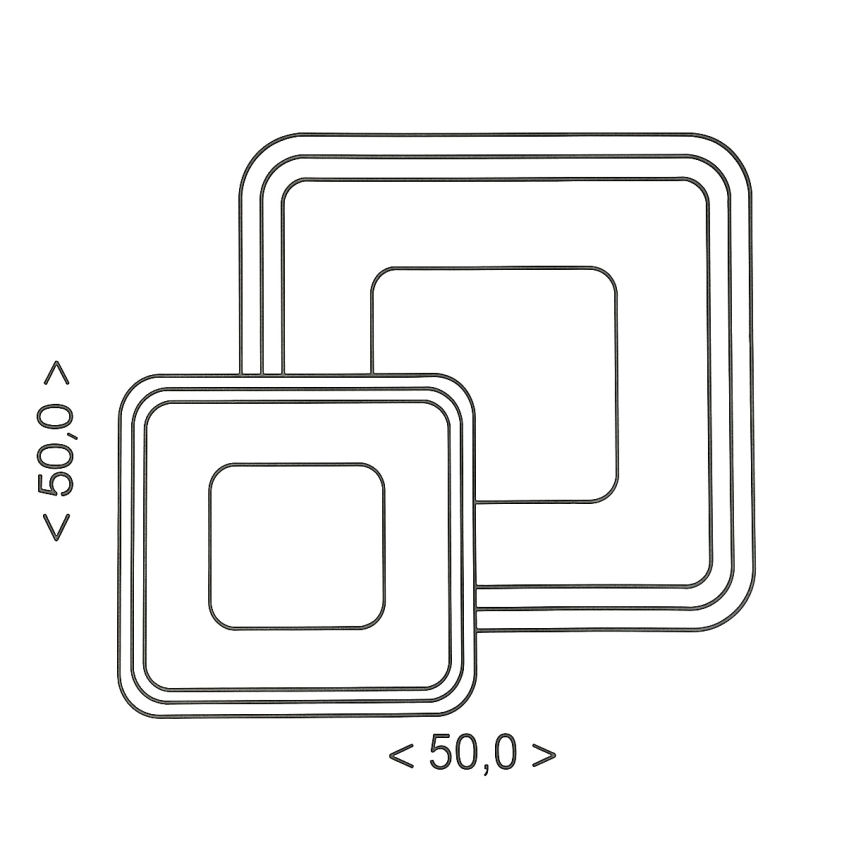 Brilagi - LED Dimmable ceiling light TANDORA LED/49W/230V 50x50 cm 3000-6000K + remote control