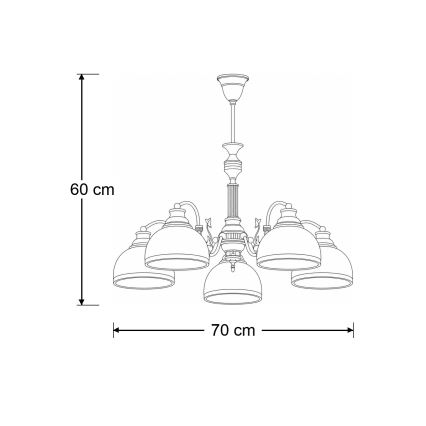 BRILAGI - TAURUS Rod Chandelier 5xE27/15W/230V Ø 70 cm Bronze