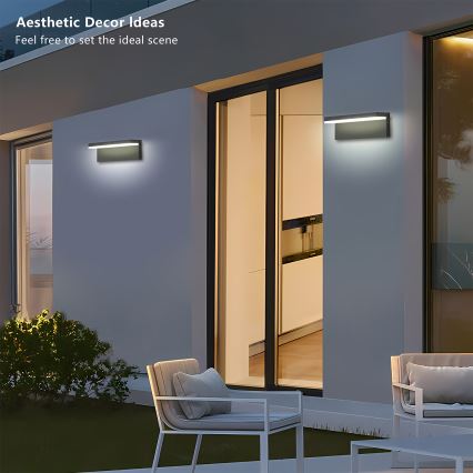 Brilagi - TESSI LED Outdoor Wall Light 10W/230V Anthracite IP54