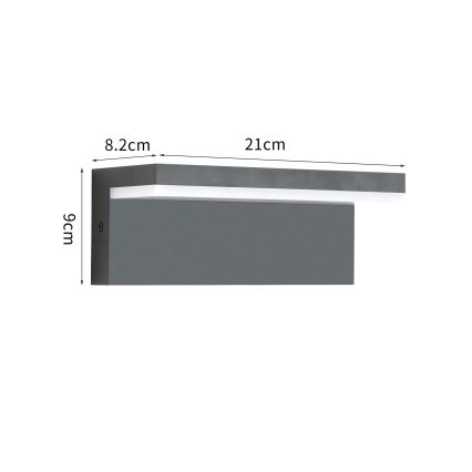 Brilagi - TESSI LED Outdoor Wall Light 10W/230V Anthracite IP54