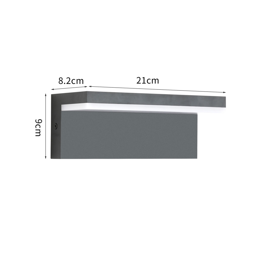 Brilagi - TESSI LED Outdoor Wall Light 10W/230V Anthracite IP54
