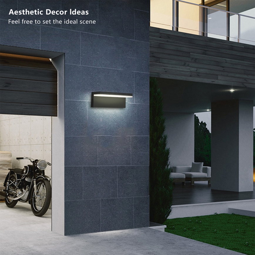 Brilagi - TESSI LED Outdoor Wall Light 10W/230V Black IP54