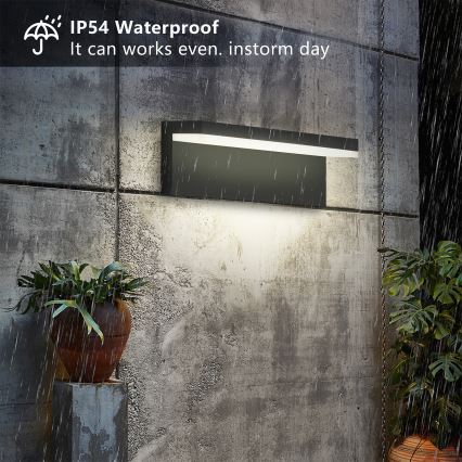 Brilagi - TESSI LED Outdoor Wall Light 10W/230V Black IP54