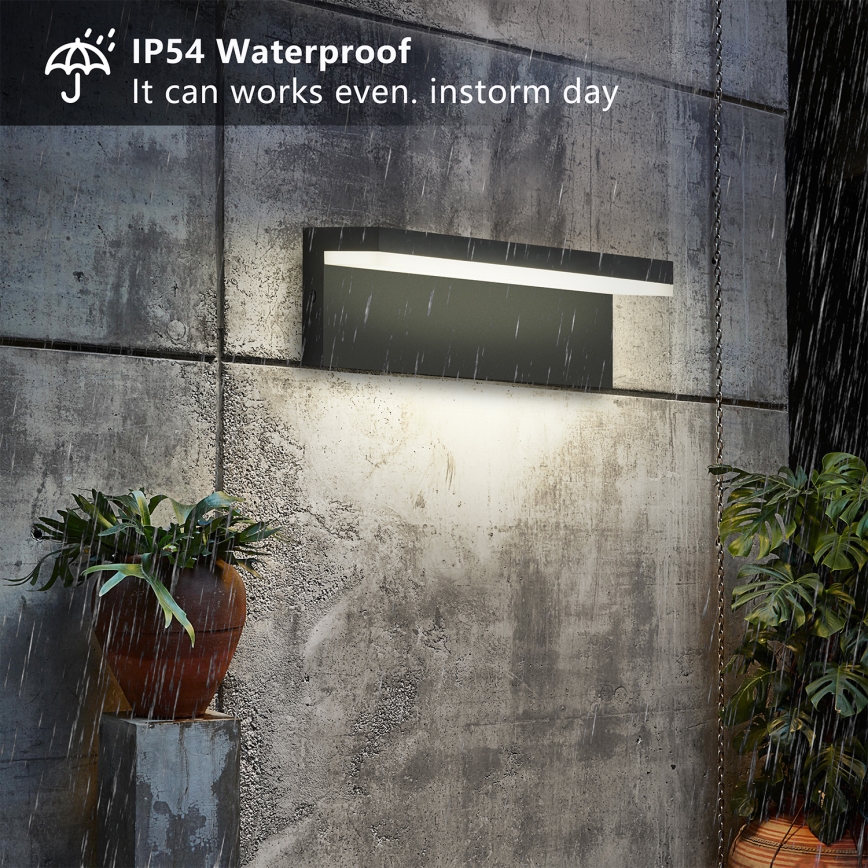 Brilagi - TESSI LED Outdoor Wall Light 10W/230V Black IP54