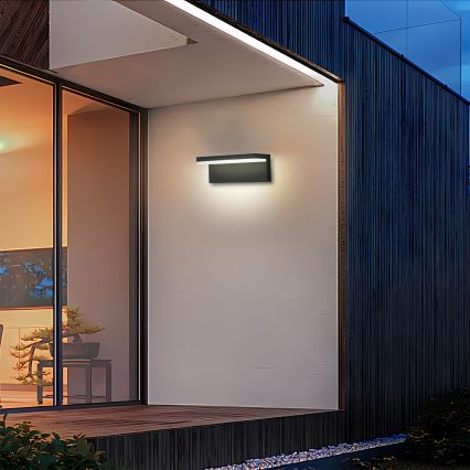 Brilagi - TESSI LED Outdoor Wall Light 10W/230V Black IP54