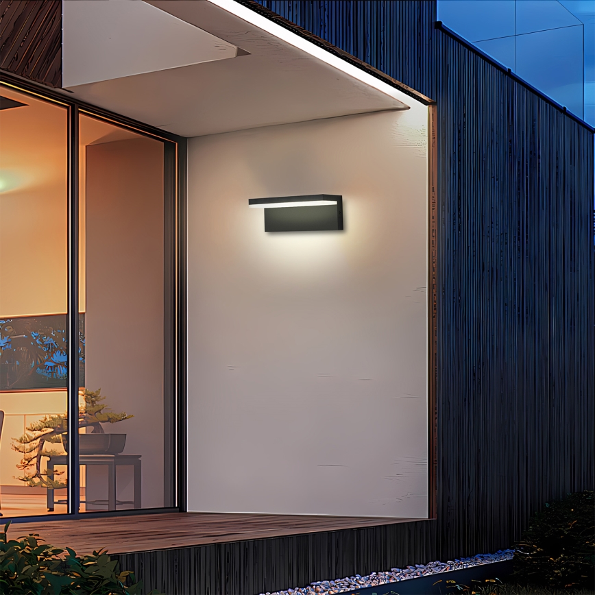 Brilagi - TESSI LED Outdoor Wall Light 10W/230V Black IP54