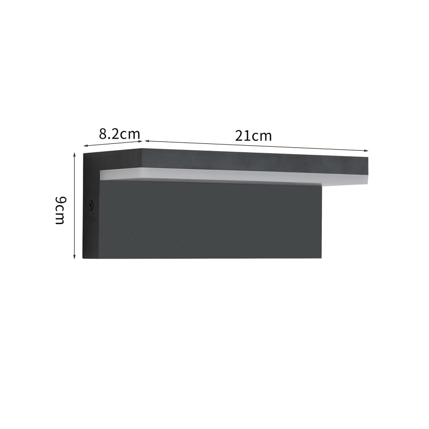 Brilagi - TESSI LED Outdoor Wall Light 10W/230V Black IP54