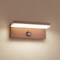 Brilagi - TESSI LED Outdoor Wall Light with Sensor, 10W/230V, Brown, IP54