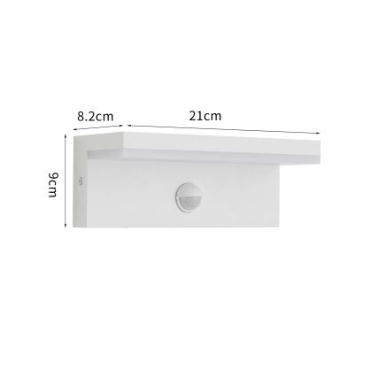 Brilagi - TESSI LED Outdoor Wall Light with Sensor, 10W/230V, White, IP54