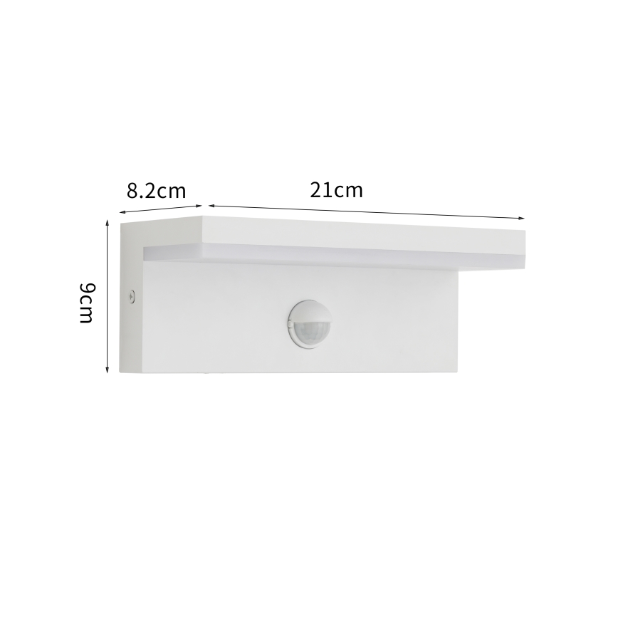 Brilagi - TESSI LED Outdoor Wall Light with Sensor, 10W/230V, White, IP54
