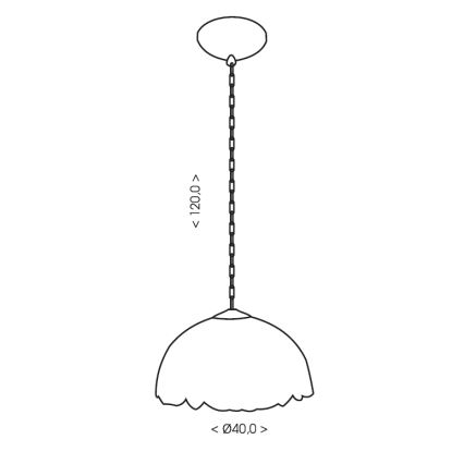BRILAGI - Tiffany stained-glass chandelier on a chain IVORY SMOOTH 1xE27/60W/230V Ø 40 cm