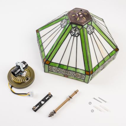 BRILAGI - Tiffany stained-glass ceiling light EMERALD 2xE27/60W/230V Ø 40 cm