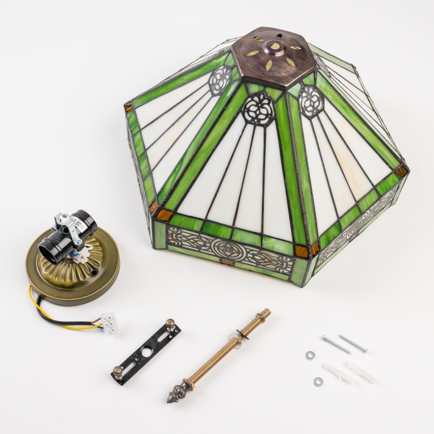 BRILAGI - Tiffany stained-glass ceiling light EMERALD 2xE27/60W/230V Ø 40 cm