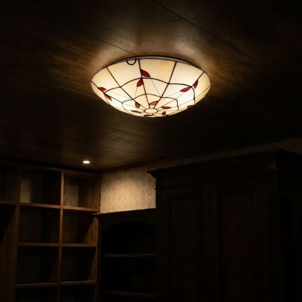 Brilagi - Tiffany stained-glass ceiling light FOLIA 2xE27/60W/230V Ø 40 cm