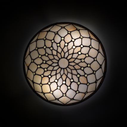 Brilagi - Tiffany stained-glass ceiling light IVORY 2xE27/60W/230V Ø 40 cm