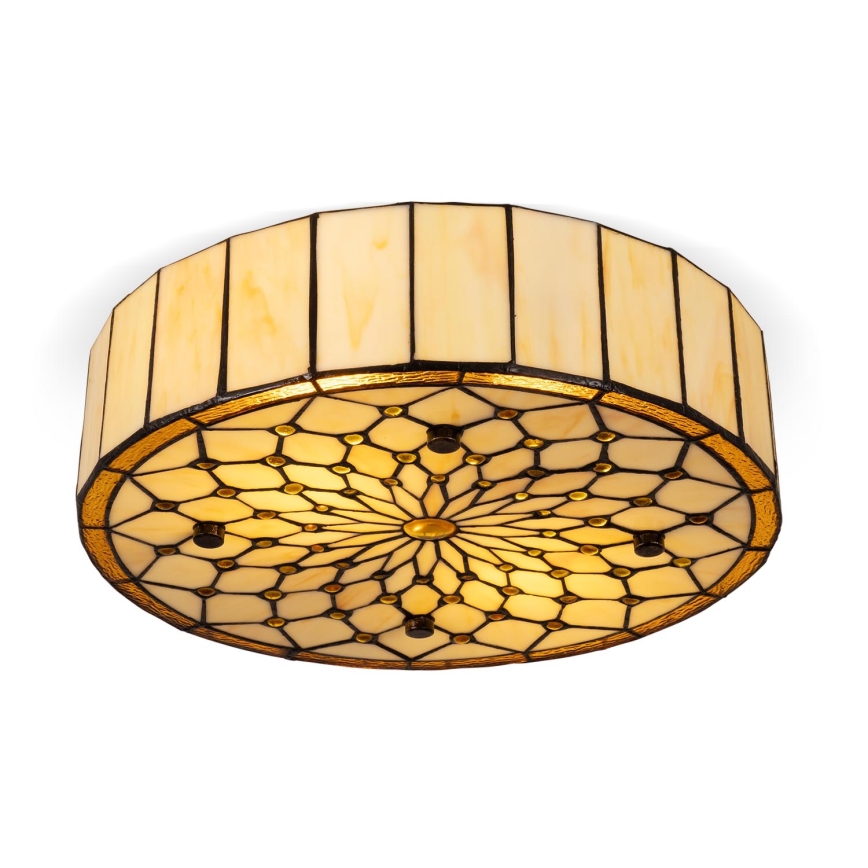 BRILAGI - Tiffany stained-glass ceiling light IVORY 2xE27/60W/230V Ø 40 cm