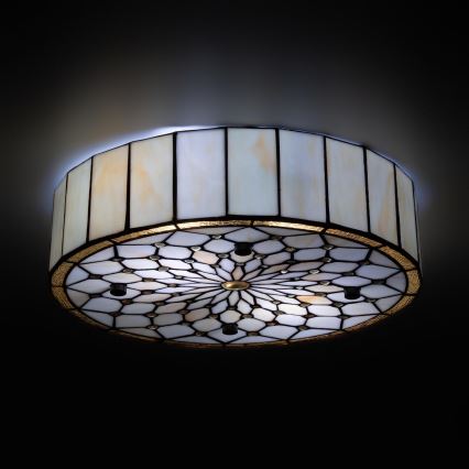 Brilagi - Tiffany stained-glass ceiling light Ivory, 3 x E27 (max. 60W), 230V, dia. 40 cm