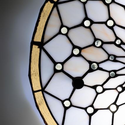 Brilagi - Tiffany stained-glass ceiling light Ivory, 3 x E27 (max. 60W), 230V, dia. 40 cm