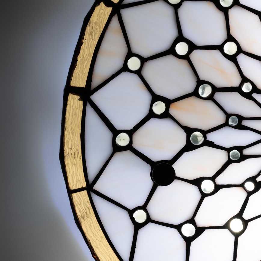 Brilagi - Tiffany stained-glass ceiling light Ivory, 3 x E27 (max. 60W), 230V, dia. 40 cm