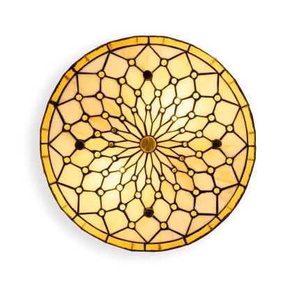 Brilagi - Tiffany stained-glass ceiling light Ivory, 3 x E27 (max. 60W), 230V, dia. 40 cm