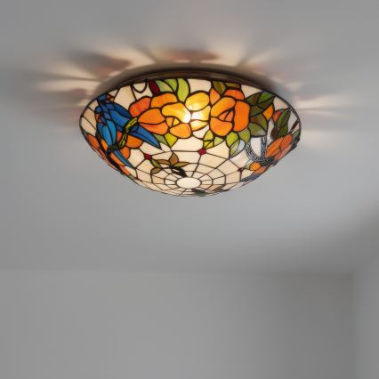 Brilagi - Tiffany stained-glass ceiling light JUNGLE 2xE27/60W/230V Ø 40 cm