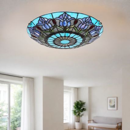 Brilagi - Tiffany stained-glass ceiling light LORAS 2xE27/60W/230V
