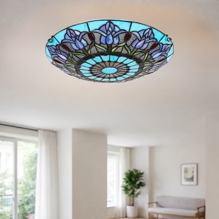 Brilagi - Tiffany stained-glass ceiling light LORAS 2xE27/60W/230V