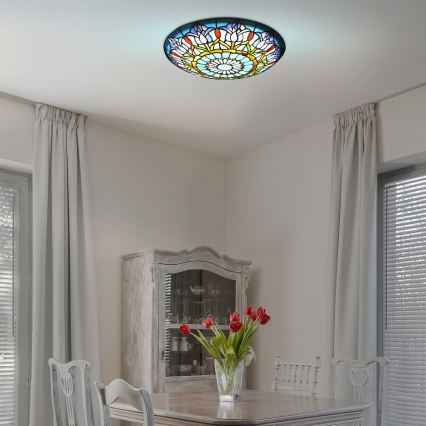 Brilagi - Tiffany stained-glass ceiling light LORAS 2xE27/60W/230V