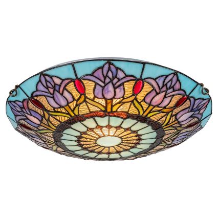 Brilagi - Tiffany stained-glass ceiling light LORAS 2xE27/60W/230V