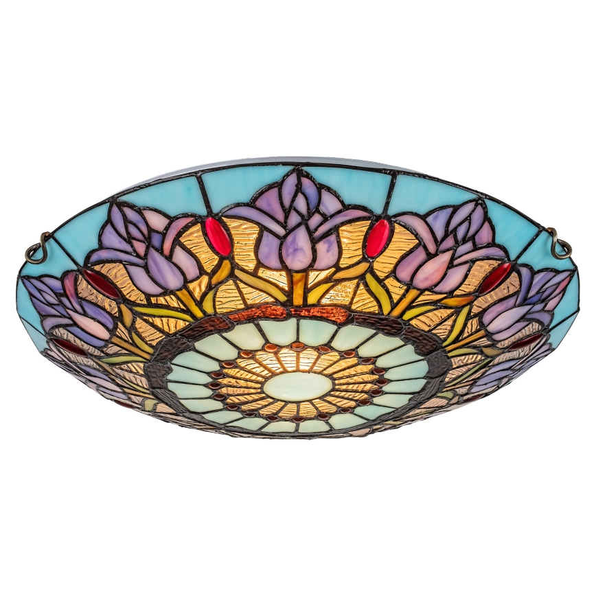 Brilagi - Tiffany stained-glass ceiling light LORAS 2xE27/60W/230V