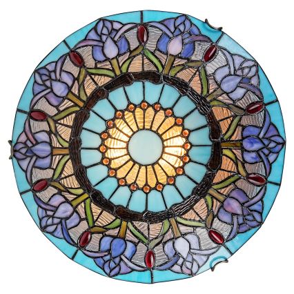 Brilagi - Tiffany stained-glass ceiling light LORAS 2xE27/60W/230V
