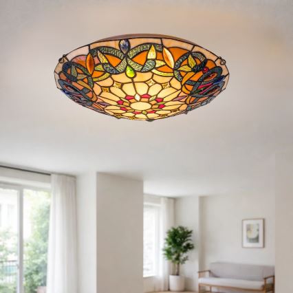 Brilagi - Tiffany stained-glass ceiling light LUISA 2xE27/60W/230V Ø 40 cm