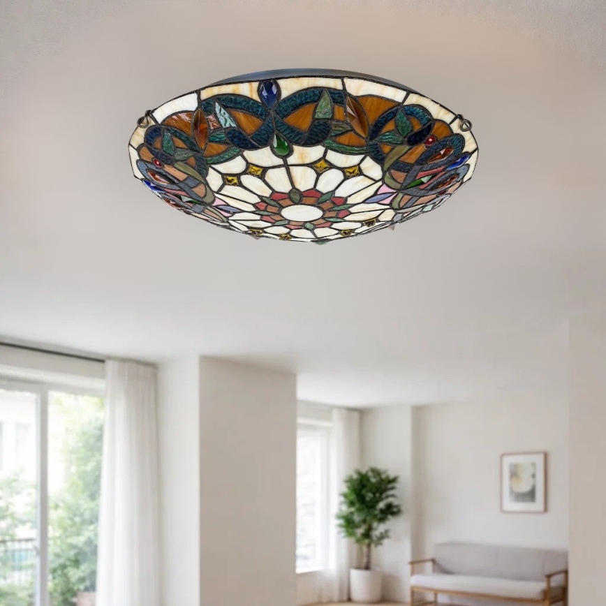 Brilagi - Tiffany stained-glass ceiling light LUISA 2xE27/60W/230V Ø 40 cm