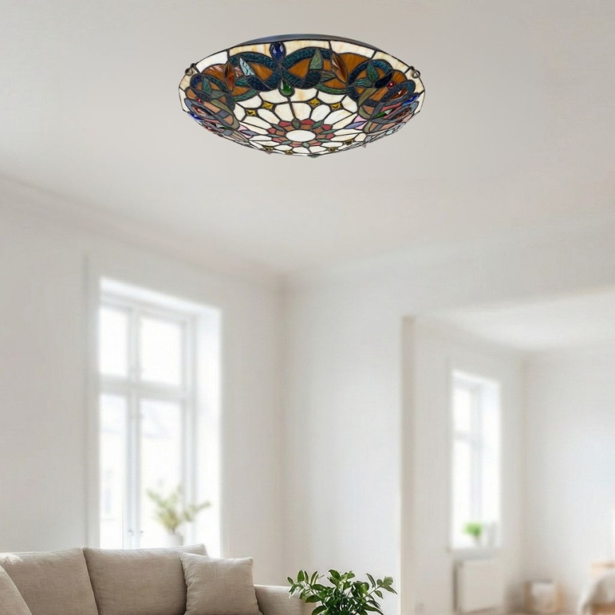 Brilagi - Tiffany stained-glass ceiling light LUISA 2xE27/60W/230V Ø 40 cm