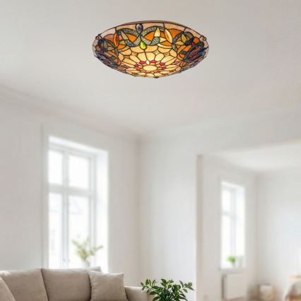 Brilagi - Tiffany stained-glass ceiling light LUISA 2xE27/60W/230V Ø 40 cm