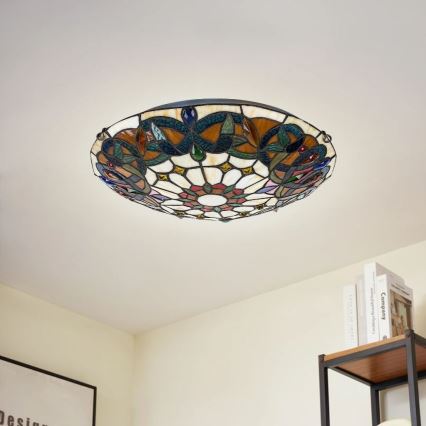 Brilagi - Tiffany stained-glass ceiling light LUISA 2xE27/60W/230V Ø 40 cm