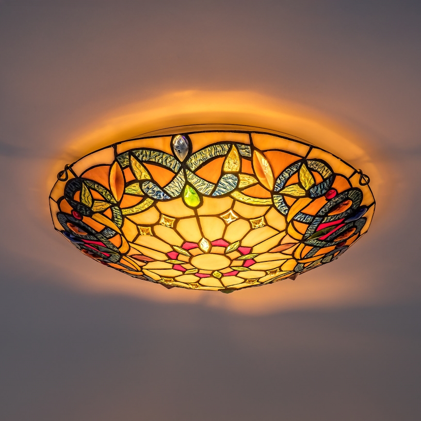 Brilagi - Tiffany stained-glass ceiling light LUISA 2xE27/60W/230V Ø 40 cm