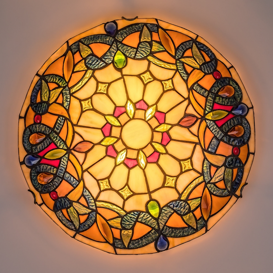 Brilagi - Tiffany stained-glass ceiling light LUISA 2xE27/60W/230V Ø 40 cm