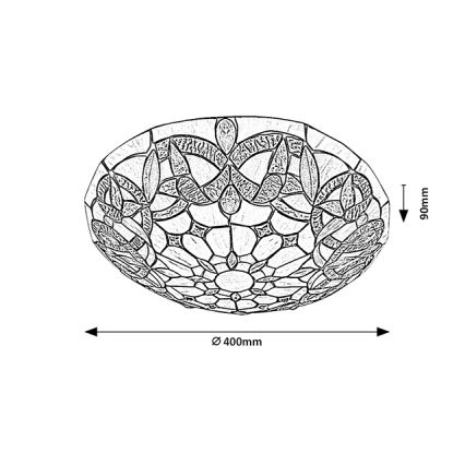 Brilagi - Tiffany stained-glass ceiling light LUISA 2xE27/60W/230V Ø 40 cm