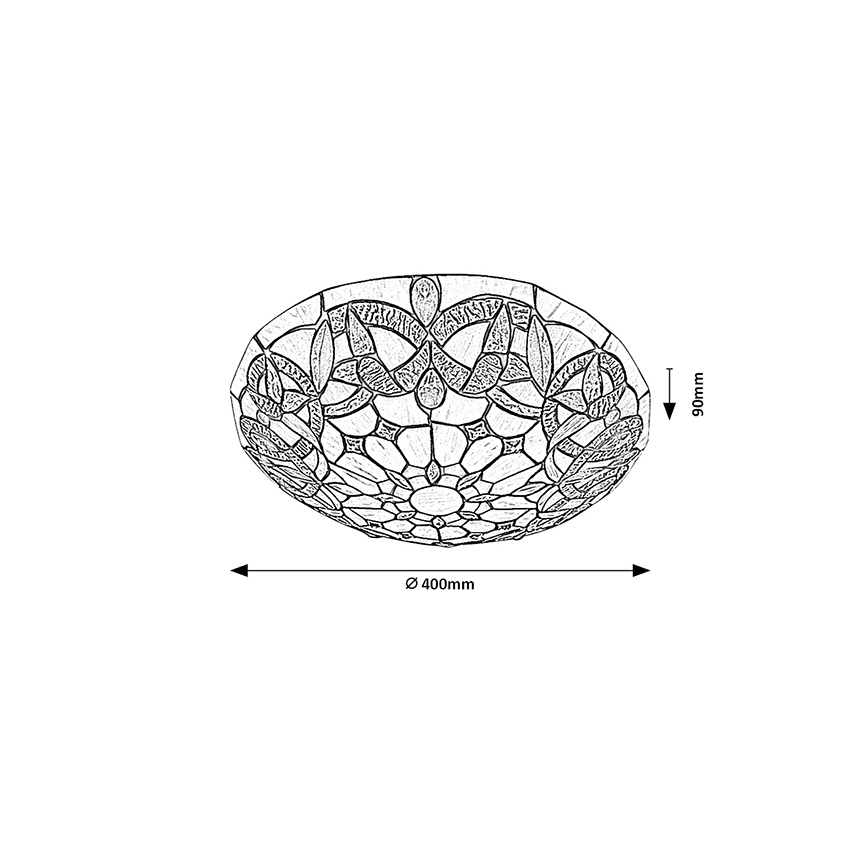 Brilagi - Tiffany stained-glass ceiling light LUISA 2xE27/60W/230V Ø 40 cm