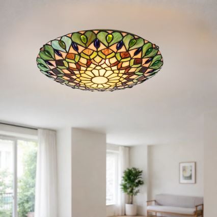 Brilagi - Tiffany stained-glass ceiling light MARGARET 2xE27/60W/230V Ø 40 cm