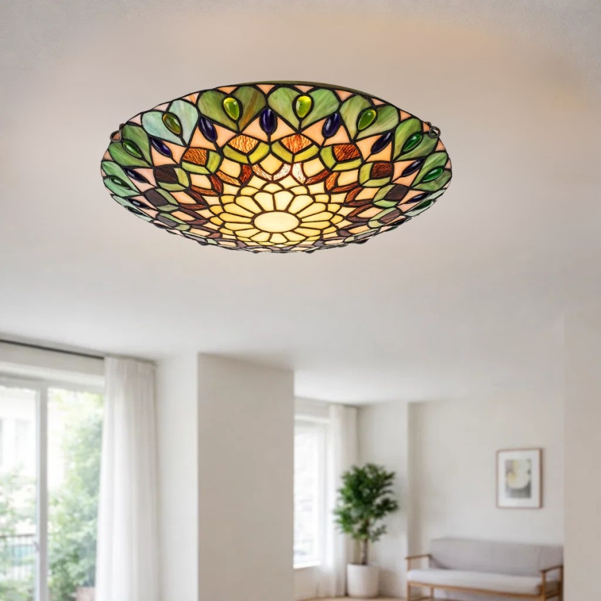 Brilagi - Tiffany stained-glass ceiling light MARGARET 2xE27/60W/230V Ø 40 cm